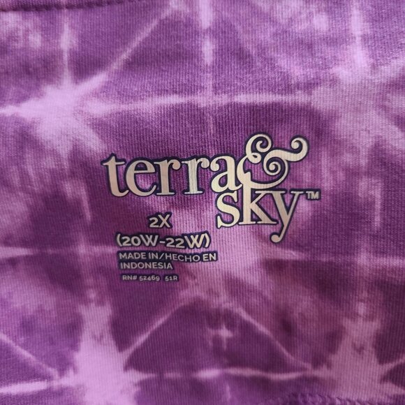 Terra & Sky Women’s Plus Biker Shorts 9" Inseam Shibori Violet Pink Size 2X - Picture 5 of 7